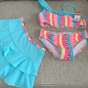 Girls Cat & Jack 3-Piece Swim Suit with tags